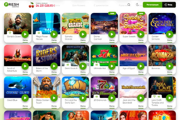 Игровые автоматы на деньги с выводом в Fresh казино